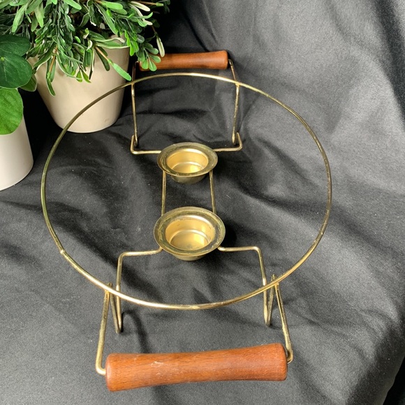 VTG MCM Inland Glass Atomic tree of life serving platter with metal warming tray - Picture 8 of 16